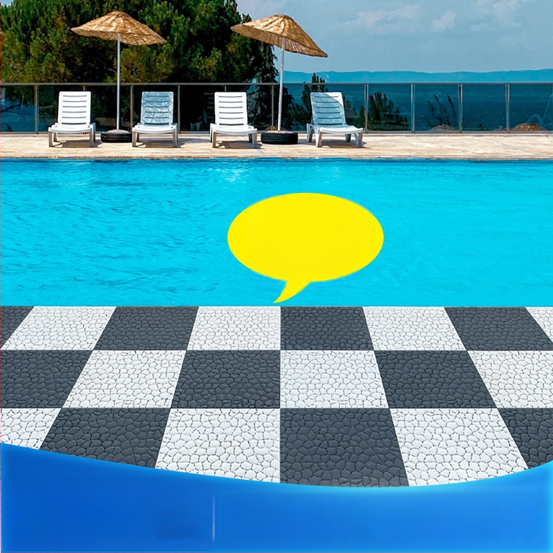 Savienojamie drenāžas pretslīdēšanas paklāji baseinam un vannas istabai; Materiāls: TPE; Raksts: akmeņi; Funkcija: pretslīdēšana un drenāža; Piemērojami baseinam, vannas istabai, virtuvei un tualetei; Pielāgošana pieejama