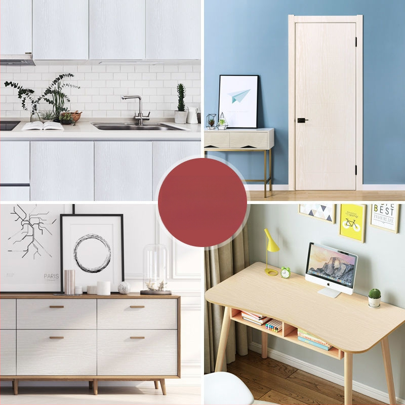 Tapet autocolant cu aspect lemn pentru renovarea mobilierului; rezistent la umezeală; stil simplu și modern; potrivit pentru dulapuri, birouri și uși.