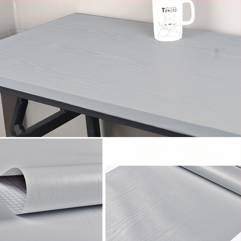 Tapet autocolant cu aspect lemn pentru renovarea mobilierului; rezistent la umezeală; stil simplu și modern; potrivit pentru dulapuri, birouri și uși.