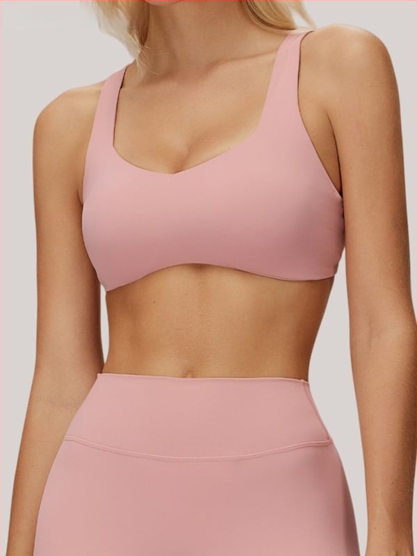Γυναικείο αθλητικό σουτιέν γιόγκα με επένδυση στο στήθος, απορρόφηση ιδρώτα, ανθεκτικό στις κραδασμούς, πολυεστέρας + σπαντέξ, κοντή στενή γραμμή