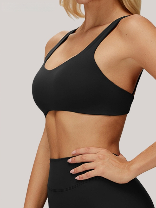 Γυναικείο αθλητικό σουτιέν γιόγκα με επένδυση στο στήθος, απορρόφηση ιδρώτα, ανθεκτικό στις κραδασμούς, πολυεστέρας + σπαντέξ, κοντή στενή γραμμή