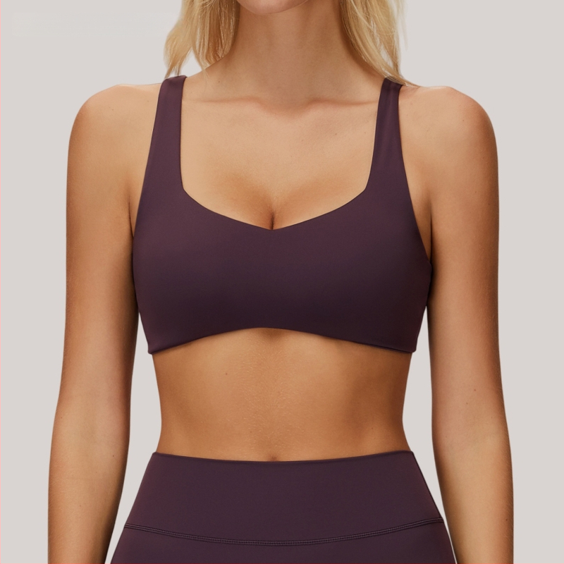 Γυναικείο αθλητικό σουτιέν γιόγκα με επένδυση στο στήθος, απορρόφηση ιδρώτα, ανθεκτικό στις κραδασμούς, πολυεστέρας + σπαντέξ, κοντή στενή γραμμή