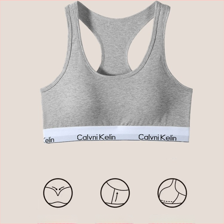 Памучен комплект бельо за жени с пълна и формована чашка, рацербек стил, фиксирани двойни презрамки, спортно-удобен