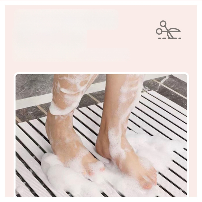 Kupaonska protuklizna podloga – pravokutnog oblika, gumena, minimalisticki stil, prilagodljiva, čišćenje ispiranjem