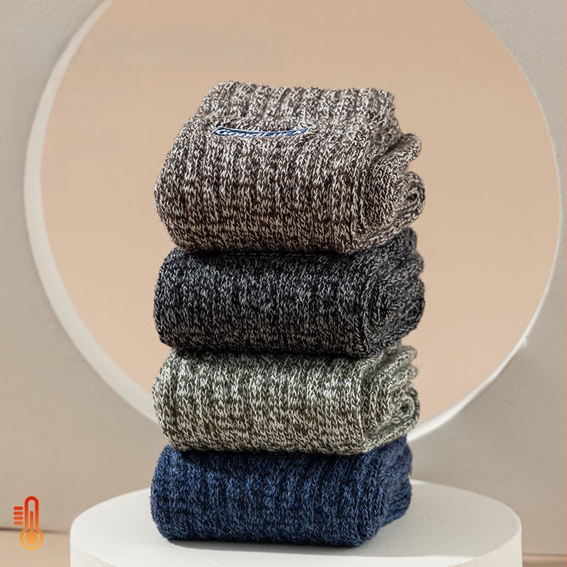 Ziemas vilnas zeķes vīriešiem, vidēja garuma līdz ceļgalam, bieza, silta un mitrumu vadāmās, vienkrāsainas