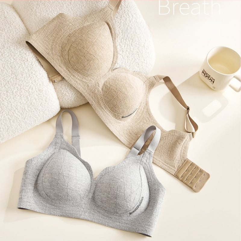 Σουτιέν χωρίς σύρμα, χωρίς ραφές, με 3/4 κάλυμμα, λεπτά μορφοποιημένα cups, σταθερές τιράντες, πίσω κούμπωμα με τρεις σειρές αγκιστριών