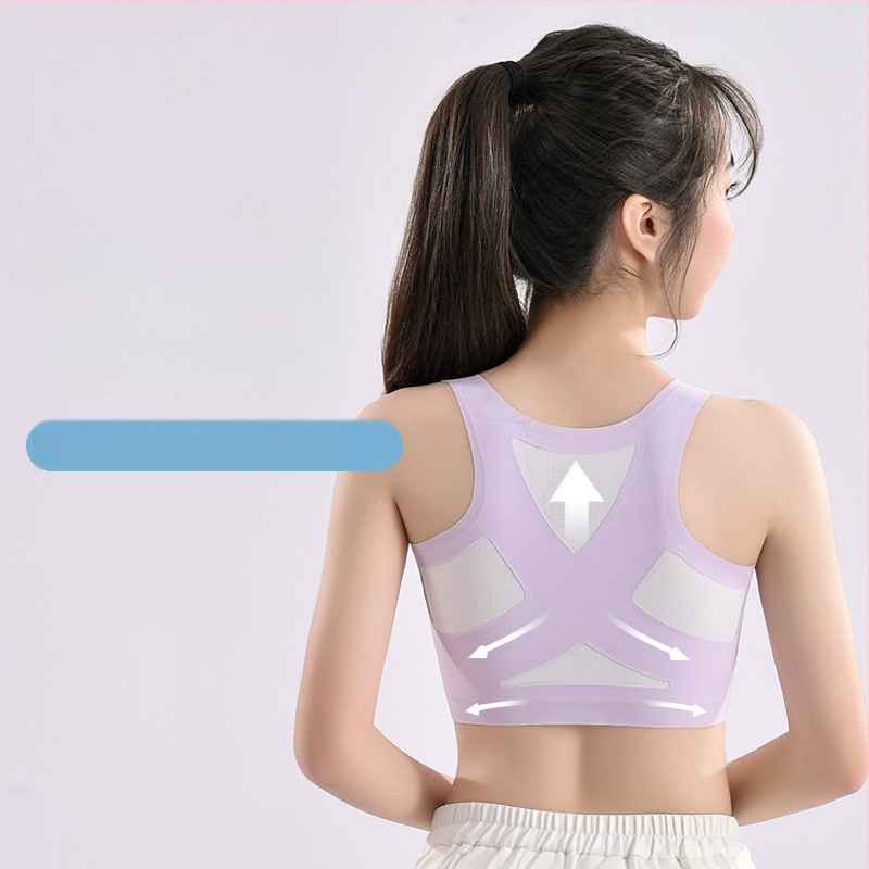 Meitenēm paredzēts sporta krūšturis-vests ar I formas muguras atbalstu, pilnas krūzes, formētas krūzes no kokvilnas, galvenais materiāls – nylon, elpojoša odere