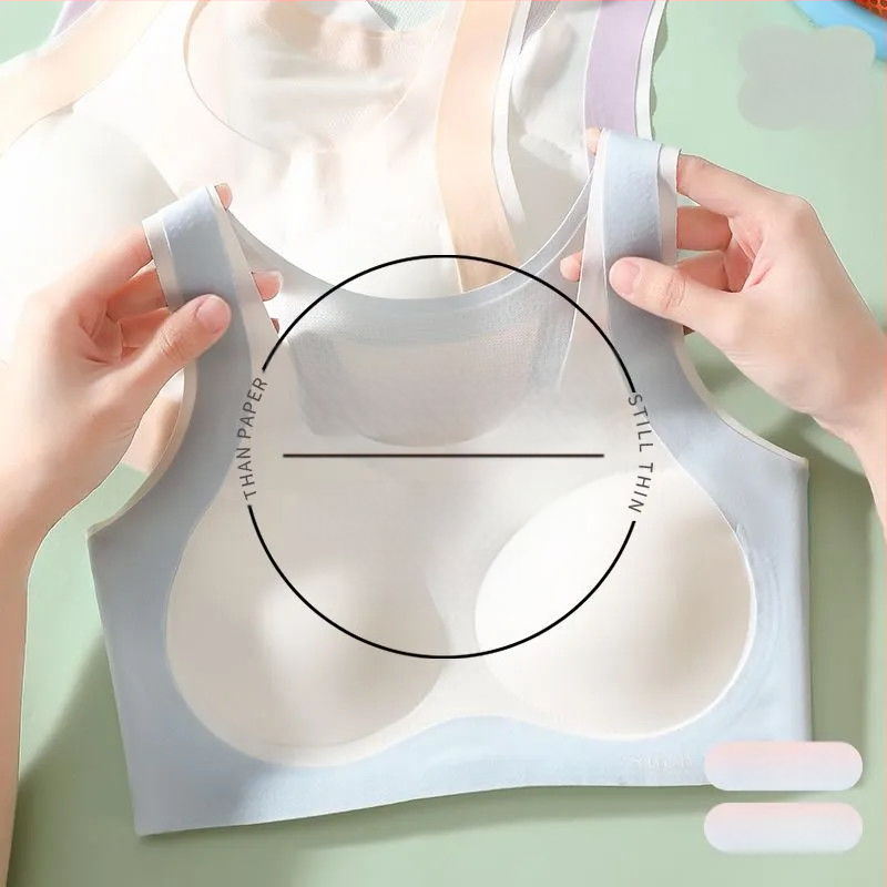 Pubertáskorú lányoknak szánt sportmelltartó (12–15 évesek), teljes kosár, vékony formázott kosár, Nylon alapanyag (70–80%), rögzített kettős pántok, légies és formázó