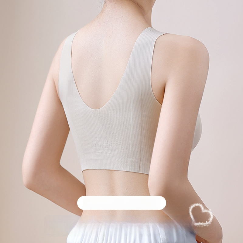 Bezšuvju sieviešu sporta krūšturis, pieguļošs mazam krūtim, regulējams pacēlums, muguras atbalsts, elpojošs neilona audums