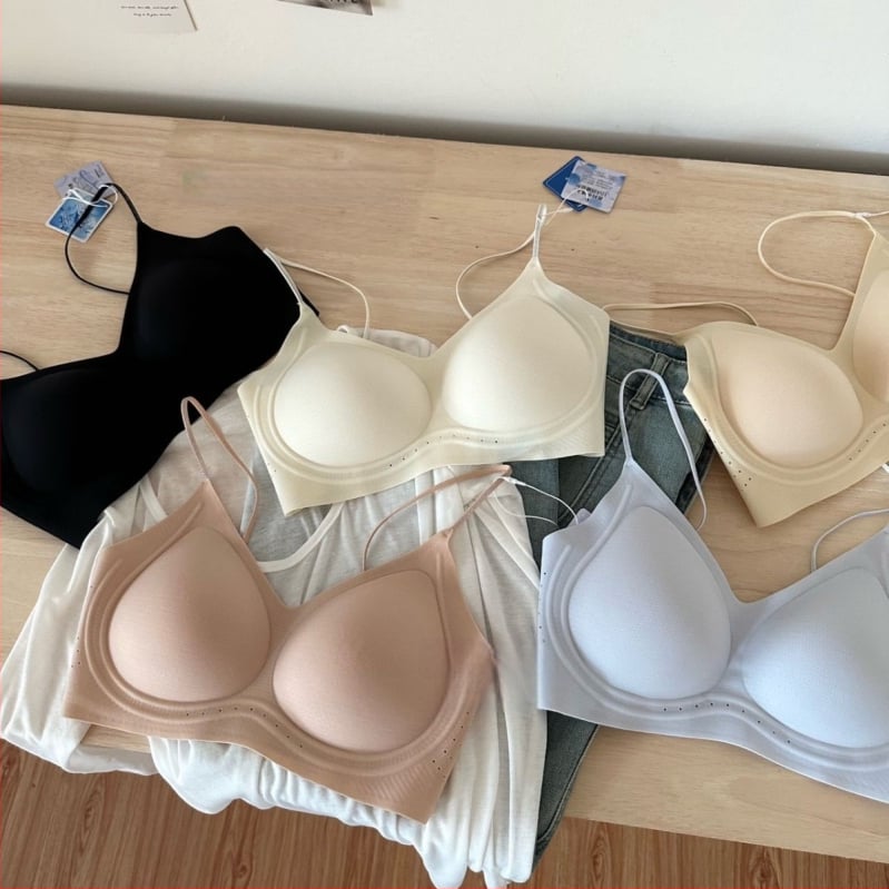 Donje rublje od ice-silk s finim svjetlucavim trakama, bezšivne stražnje, lagani ljetni top-bra