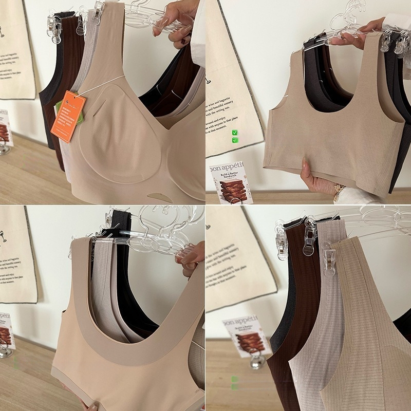 2306 Jesensko–zimski brushed grudnjak bezšivan u stilu prsluka, push-up, anti-sagging, meka potpora