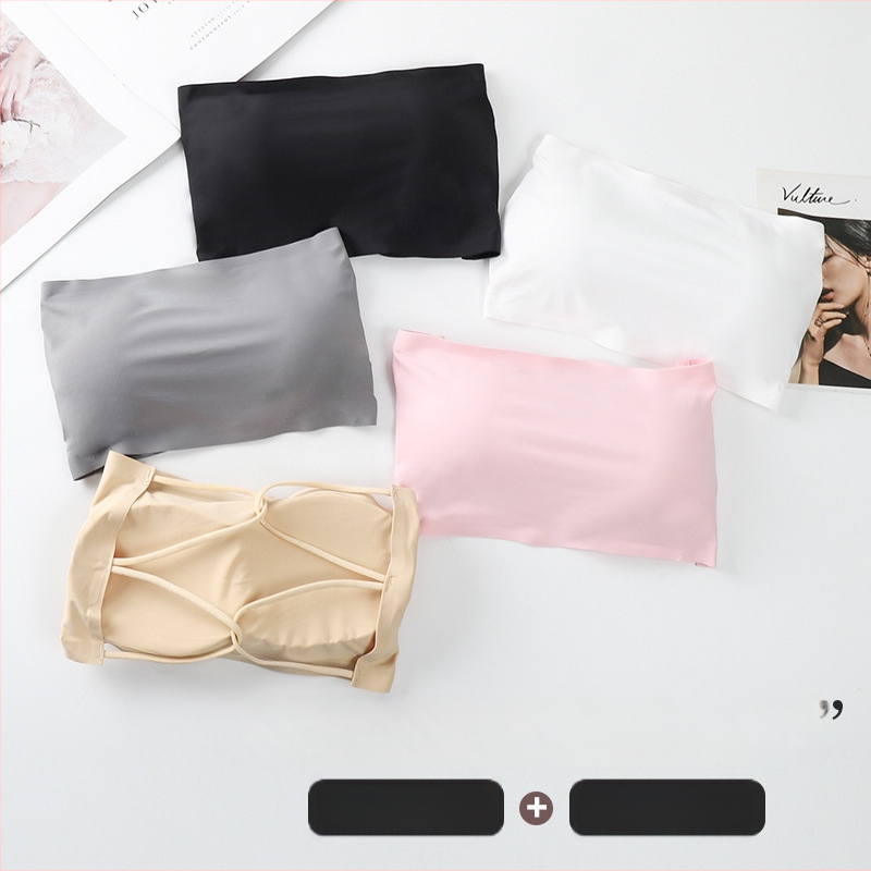 Ice Silk/Nylon bezplecu top, elpojošs, pret slīdēšanu, neizskatās zem apģērba, pilnas krūšu kupas ar plāniem veidotiem kupām, vasara 2024