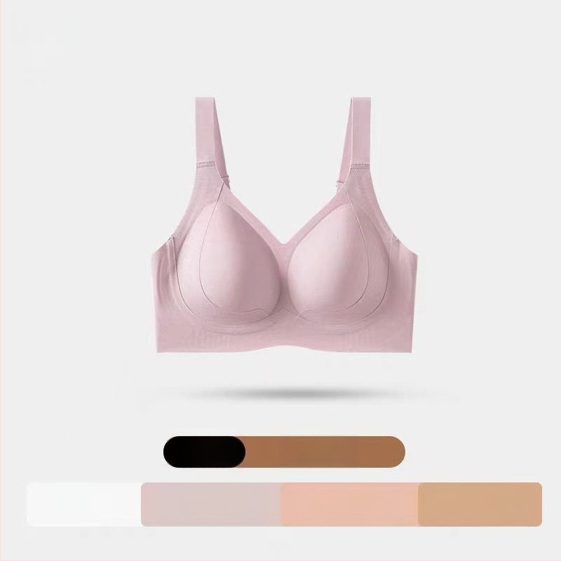 Láthatatlan, varrás nélküli melltartó, teljes kosár, vékony formázott pohárból készült párna, fő anyag nylon, bélésmodal, acélkeret nélkül, hátul négy sor kampó-zár