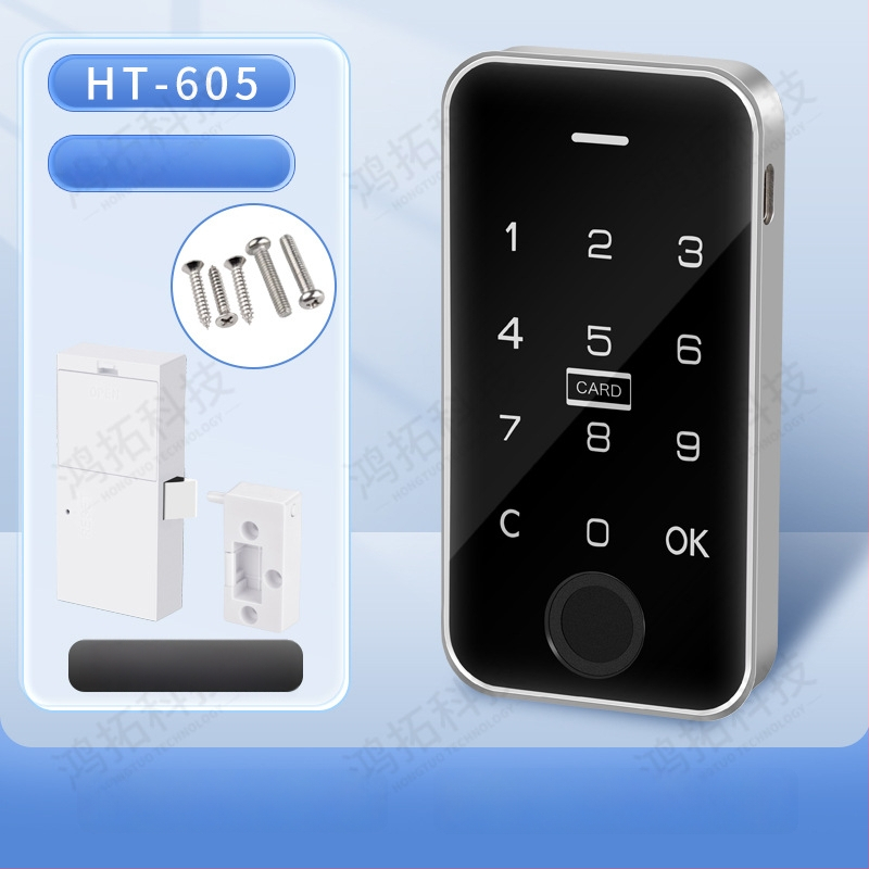 Biometriskā skapja slēdzene ar pirksta nospiedumu, ABS + metāla korpuss, modelis 605, piemērots garderobēm, skapjiem, skapiem un arhīva skapjiem, mūsdienīgs minimālisma dizains