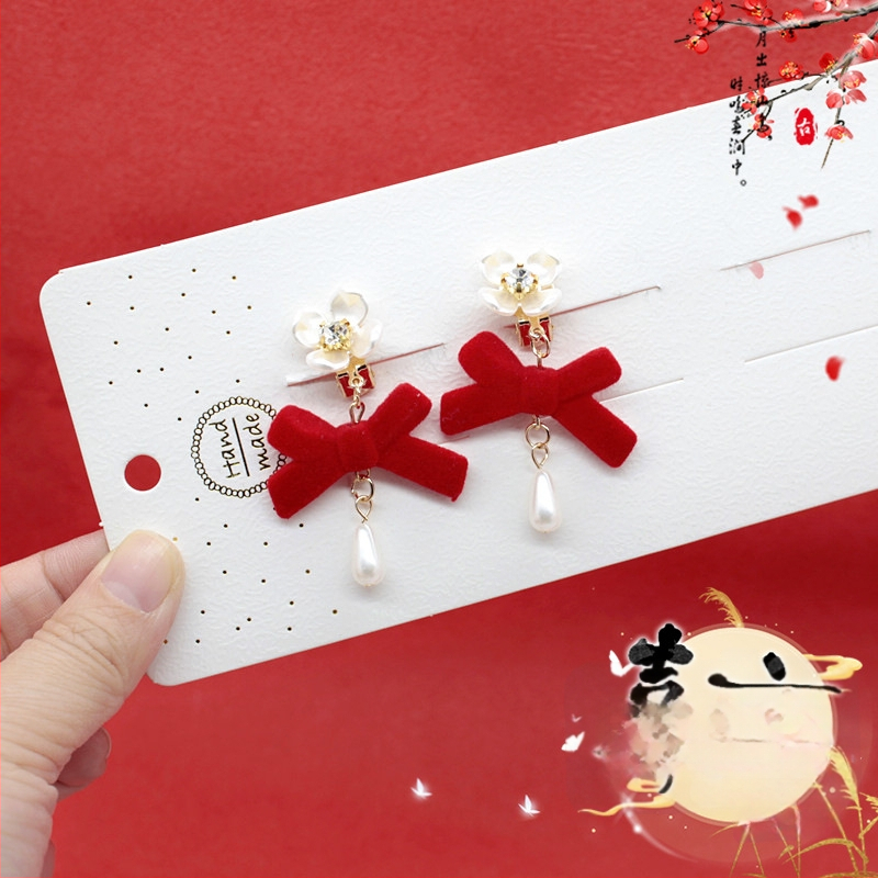 Ушна клипса с помпон, етно стил за деца, принцес серия, кристален акцент, самостоятелна опаковка