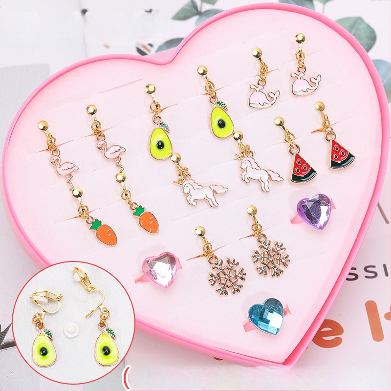 Korejos stiliaus ausų klipsai, animacinių gyvūnų dizainas, lydinys, elektroplatinavimas, atskirai supakuota