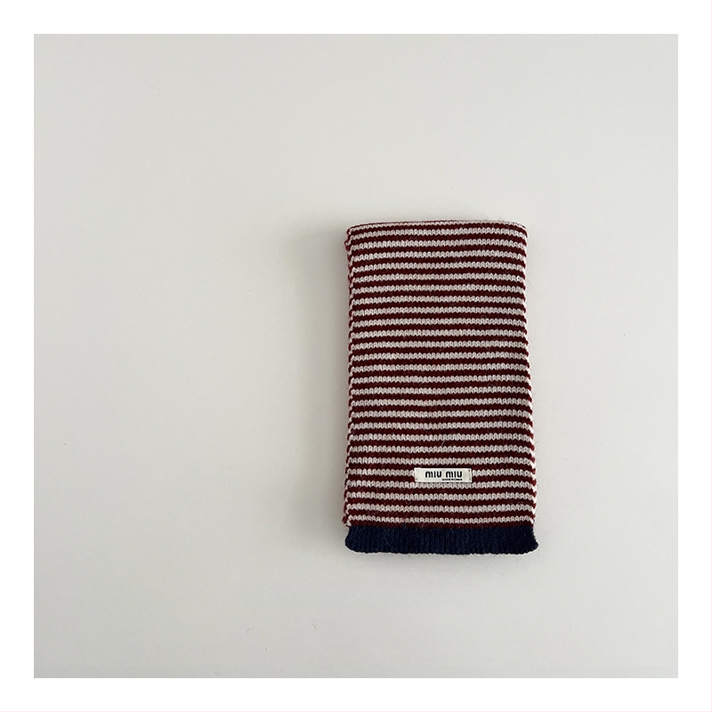 Παιδικό κασκόλ από μαλλί για τον χειμώνα, πλεγτό με τεχνολογία warp-knitting, με μοτίβο πλέγματος, unisex