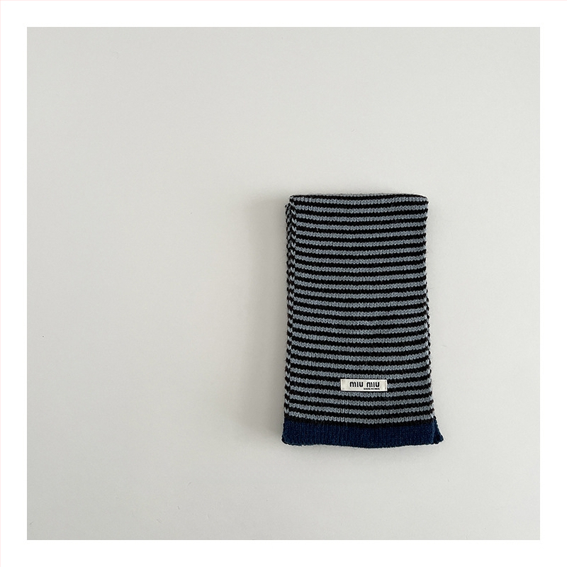 Παιδικό κασκόλ από μαλλί για τον χειμώνα, πλεγτό με τεχνολογία warp-knitting, με μοτίβο πλέγματος, unisex