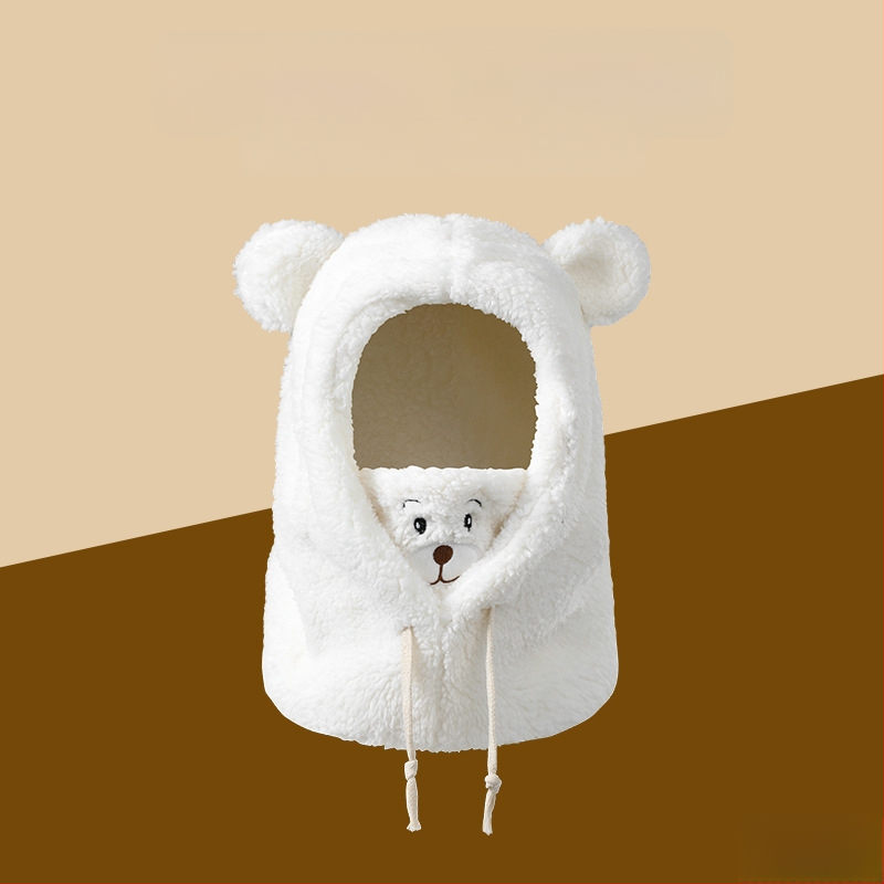 Интегрирана зимна шапка с протектор за шията, ветроустойчива и топла — полиестер над 96%, куполна горна част, за възраст над 10 години