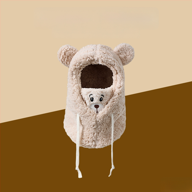 Интегрирана зимна шапка с протектор за шията, ветроустойчива и топла — полиестер над 96%, куполна горна част, за възраст над 10 години