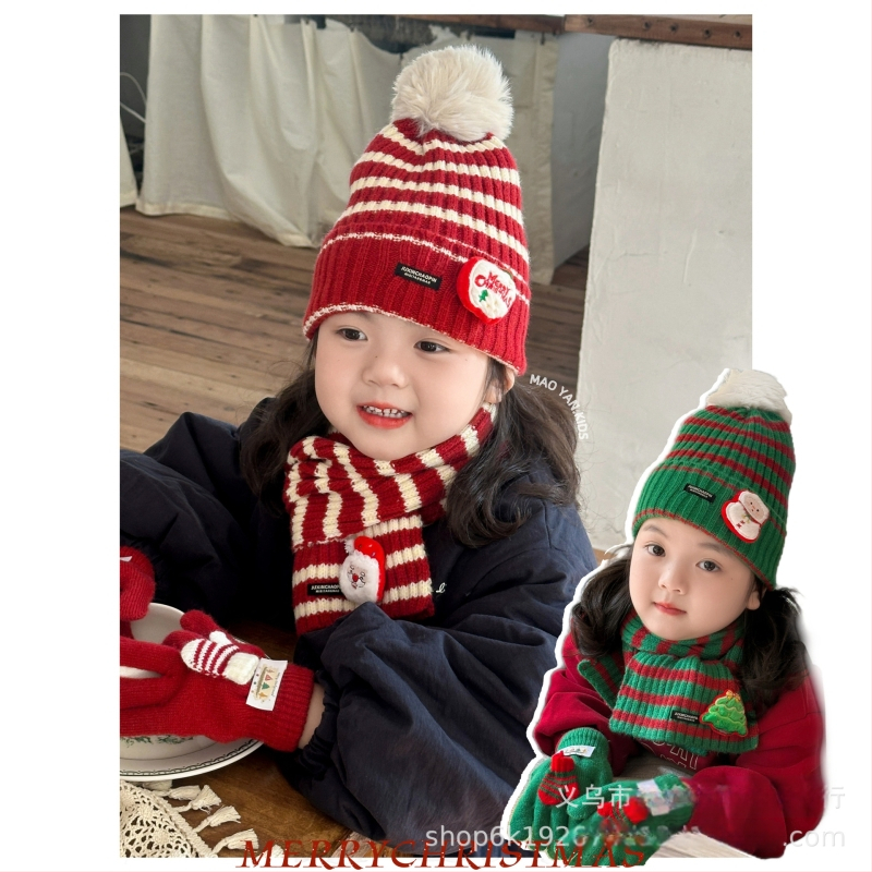 Детска зимна плетена шапка с купол и козирка, топла и ветроустойчива, вълнена смес с акрил 71-80%