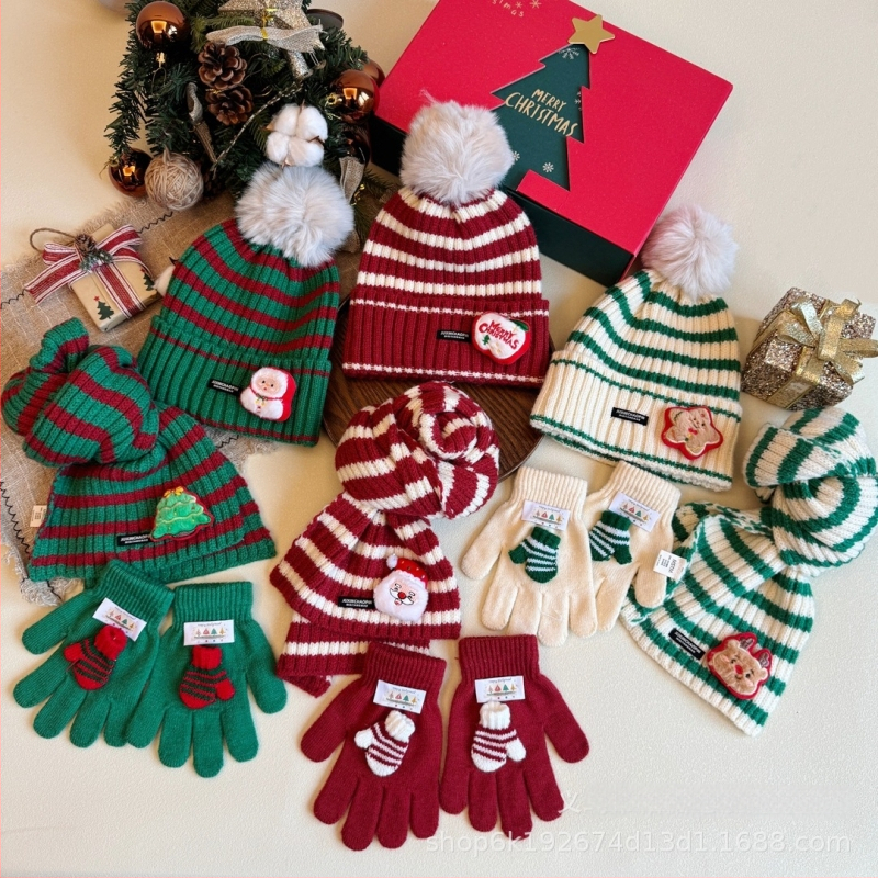 Детска зимна плетена шапка с купол и козирка, топла и ветроустойчива, вълнена смес с акрил 71-80%