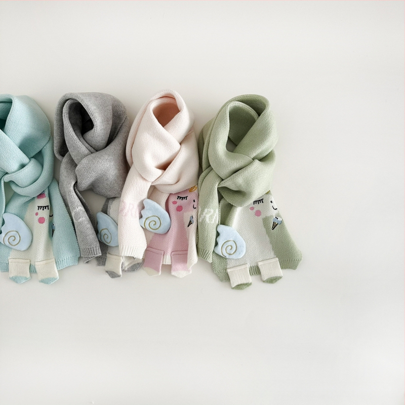 Παιδικό φουλάρι με μονόχρωμο σχέδιο – βαμβάκι, πλέξη warp, διατηρεί ζεστασιά, φθινοπωρινό–χειμερινό