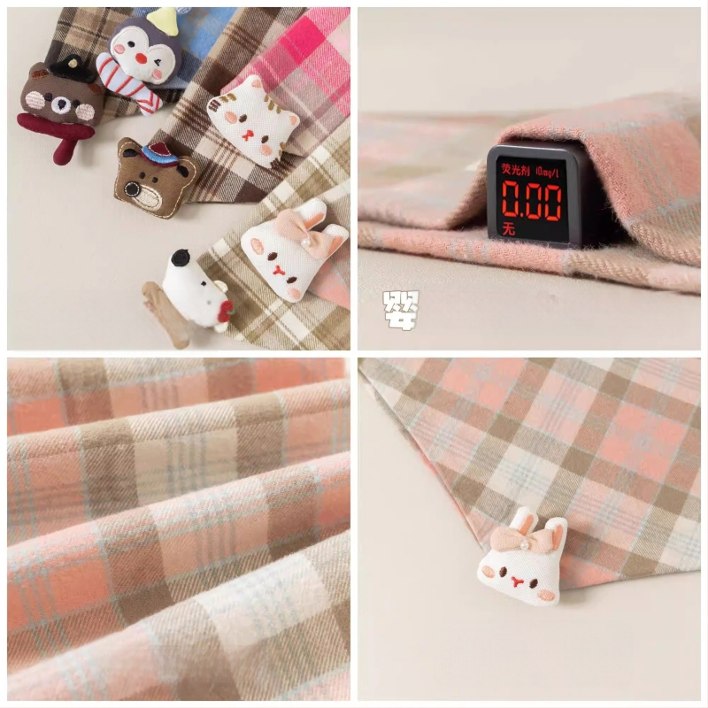 Παιδικό τρίγωνο φουλάρι από βαμβάκι, unisex, μοτίβο καρτούν, φθινοπωρινό–χειμερινό στυλ, κορεατικός σχεδιασμός.