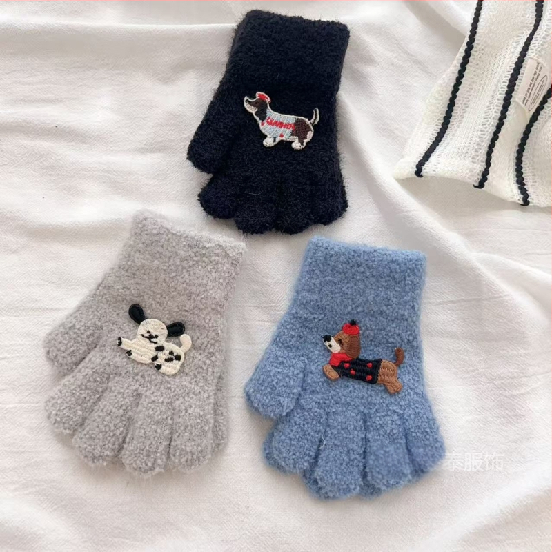 Παιδικά γάντια από φλίς, με διαιρεμένα δάχτυλα, καρτούν, για παιδιά 2–6 ετών, unisex, ζεστά για τον χειμώνα
