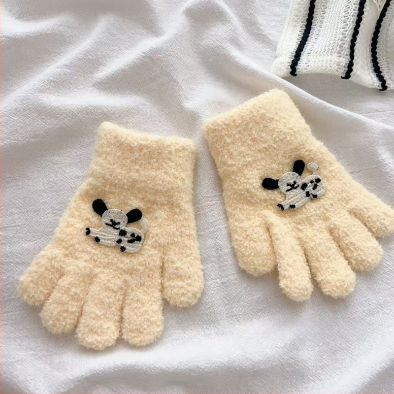 Παιδικά γάντια από φλίς, με διαιρεμένα δάχτυλα, καρτούν, για παιδιά 2–6 ετών, unisex, ζεστά για τον χειμώνα
