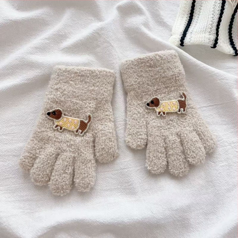Παιδικά γάντια από φλίς, με διαιρεμένα δάχτυλα, καρτούν, για παιδιά 2–6 ετών, unisex, ζεστά για τον χειμώνα