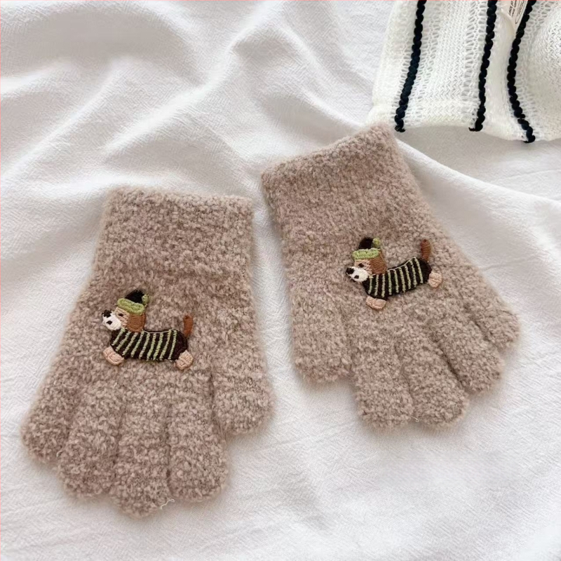 Παιδικά γάντια από φλίς, με διαιρεμένα δάχτυλα, καρτούν, για παιδιά 2–6 ετών, unisex, ζεστά για τον χειμώνα