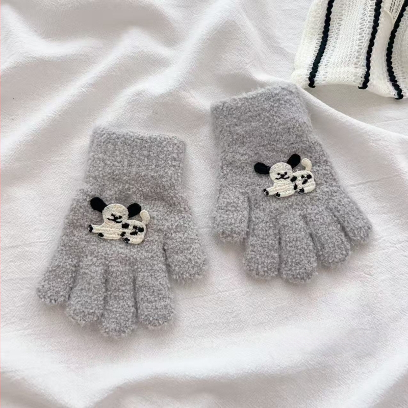 Παιδικά γάντια από φλίς, με διαιρεμένα δάχτυλα, καρτούν, για παιδιά 2–6 ετών, unisex, ζεστά για τον χειμώνα