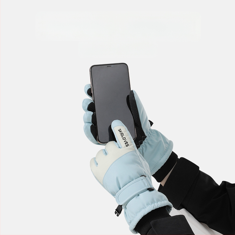 Παιδικά γάντια σκι – ζεστά, με δάχτυλα σε κορεατικό στυλ, από πολυεστέρα, για ηλικίες 8–12, χειμώνας