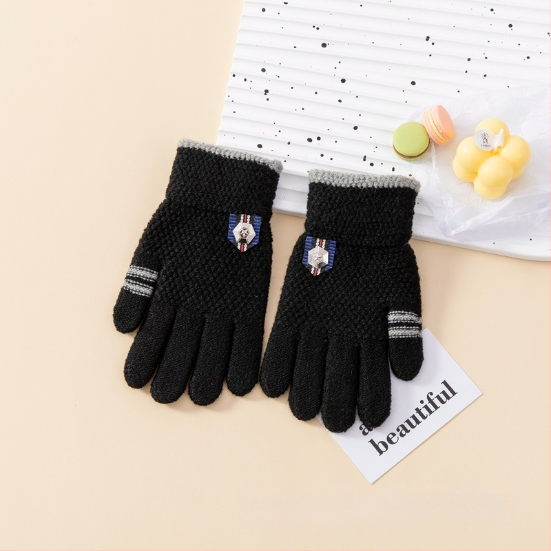 Παιδικά γάντια με καρτούν μοτίβο, Jacquard-πλεγμένα, με φλις επένδυση για ζεστασιά, για παιδιά 5–13 ετών