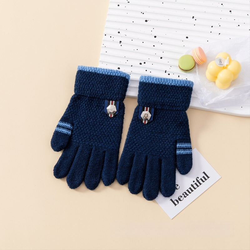 Παιδικά γάντια με καρτούν μοτίβο, Jacquard-πλεγμένα, με φλις επένδυση για ζεστασιά, για παιδιά 5–13 ετών