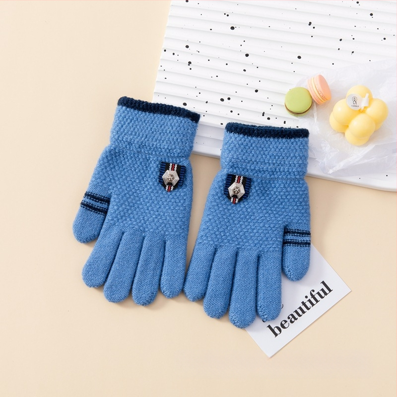 Παιδικά γάντια με καρτούν μοτίβο, Jacquard-πλεγμένα, με φλις επένδυση για ζεστασιά, για παιδιά 5–13 ετών