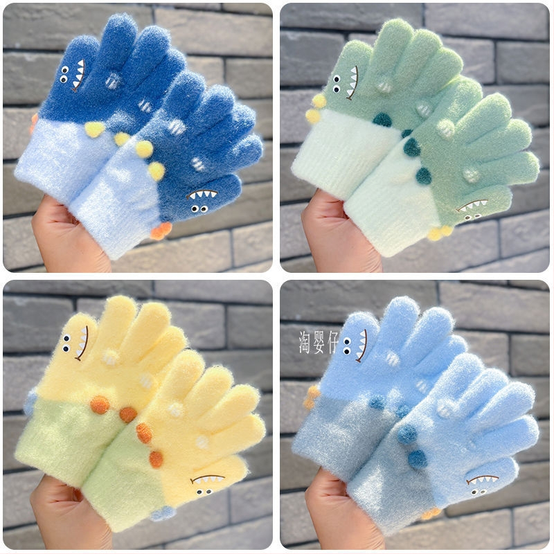 Παιδικά πλεκτά γάντια με διαχωρισμό δακτύλων, ζεστά για άνοιξη, για αγόρια