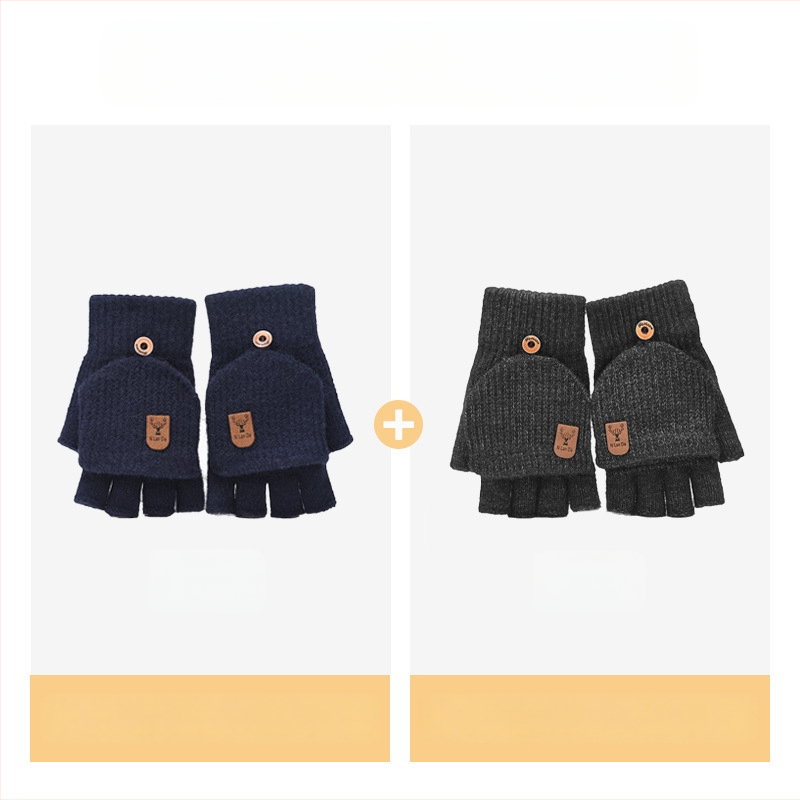 Παιδικά Πλεκτά Γάντια Με Μισό Δάχτυλο – Unisex, Χειμώνας, Ζεστά, Μονόχρωμο Σχέδιο