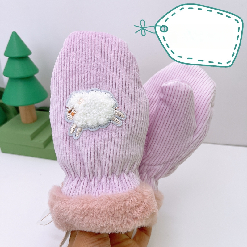 Παιδικά χειμερινά γάντια με κέντημα σε σχέδιο καρτούν, unisex, για εξωτερικές χρήσεις, ηλικίες 2–4 ετών