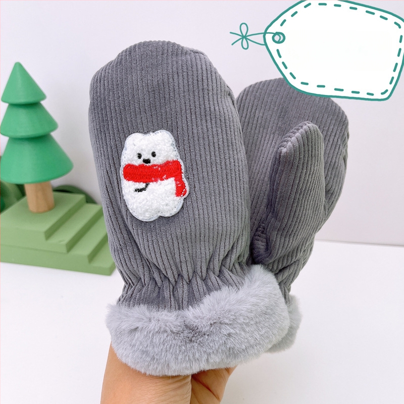 Παιδικά χειμερινά γάντια με κέντημα σε σχέδιο καρτούν, unisex, για εξωτερικές χρήσεις, ηλικίες 2–4 ετών