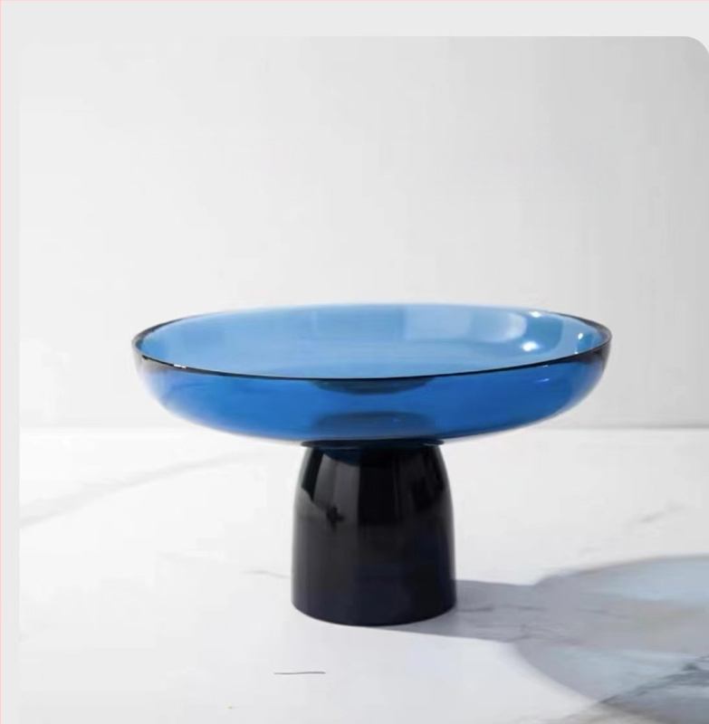 Стъклена чиния за плодове, модерен минималистичен стил, прост стил, първокласно качество.