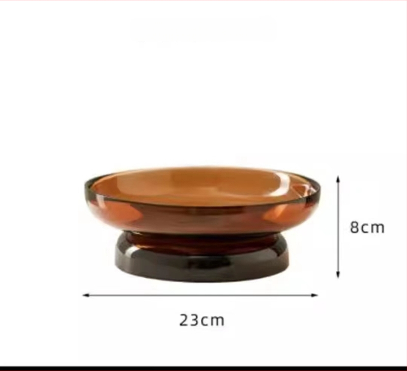 Стъклена чиния за плодове, модерен минималистичен стил, прост стил, първокласно качество.