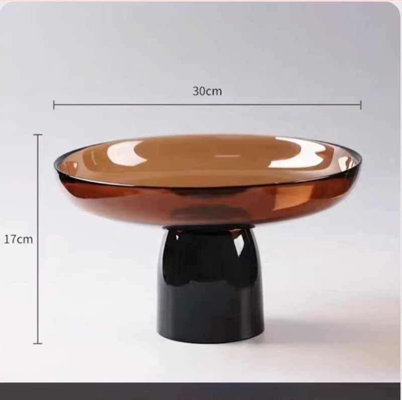 Стъклена чиния за плодове, модерен минималистичен стил, прост стил, първокласно качество.