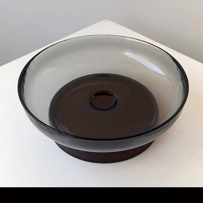 Стъклена чиния за плодове, модерен минималистичен стил, прост стил, първокласно качество.