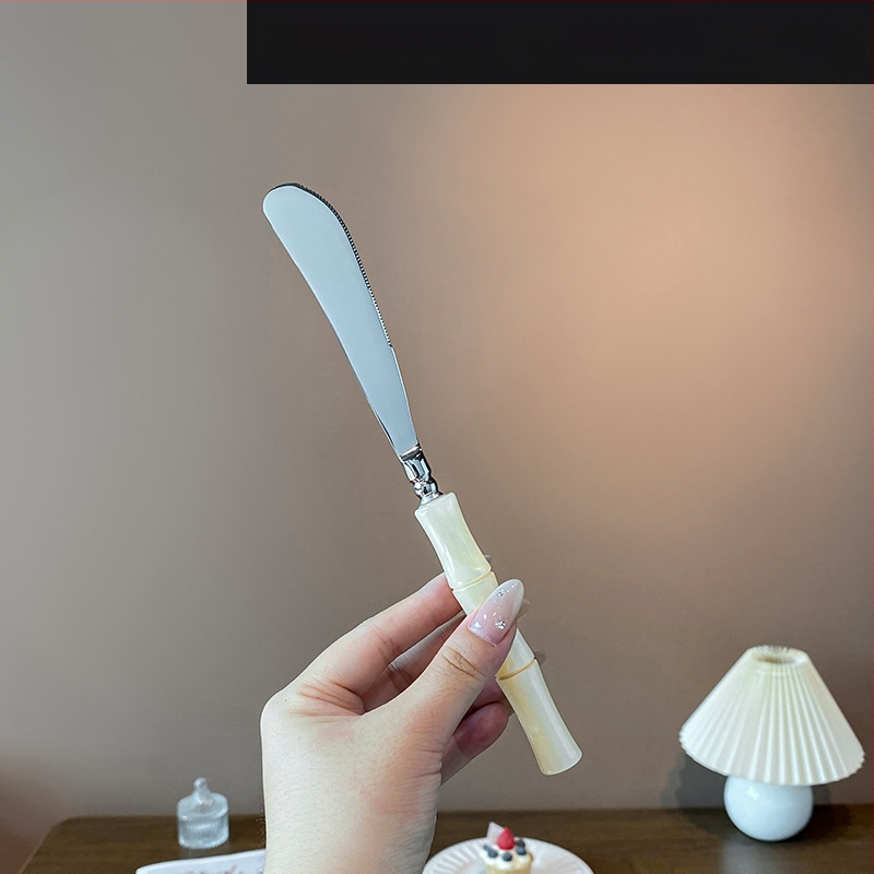 Σετ μαχαιροπίρουνων με ακρυλική λαβή από ανοξείδωτο χάλυβα 304, με μπαμπού σύνδεσμο, φινίρισμα καθρέφτη