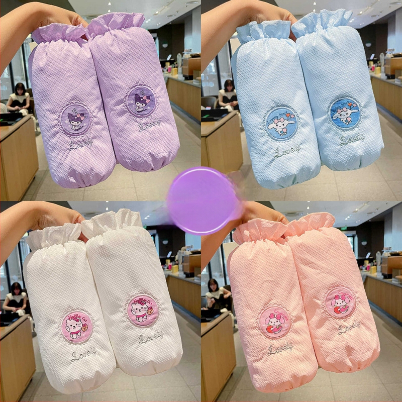 Cartoon Kuromi bērnu anti-traipu piedurknēm — izšūta auduma, unisex, vecums 3–13 gadi, piemērots ziemai, pavasarim un rudenim