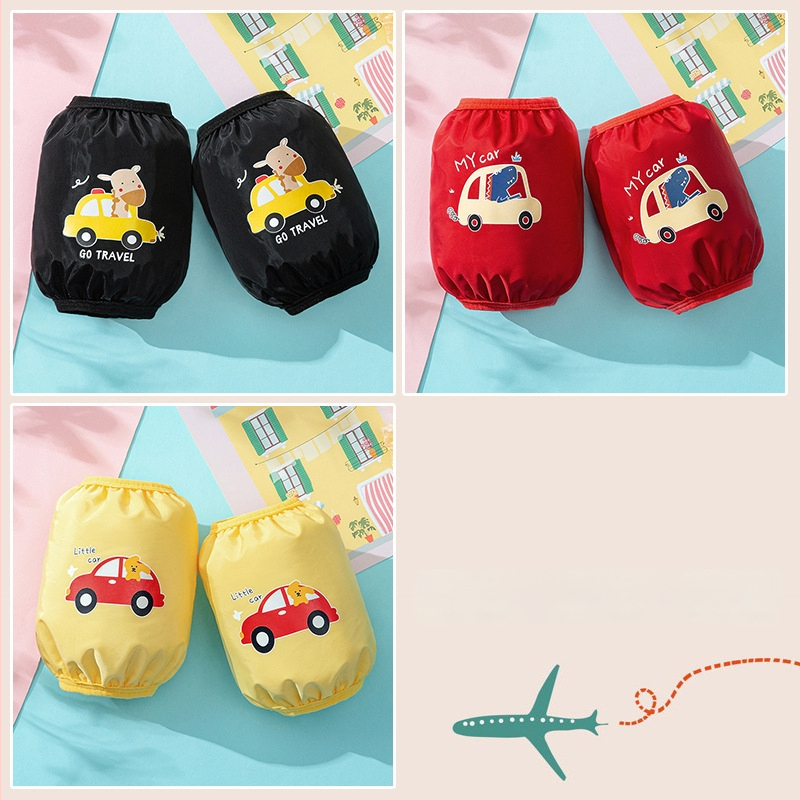 Προστατευτικές μανσέτες για βρέφη 0–3 ετών, αδιάβροχες και ανθεκτικές στο λάδι, ύφασμα tarpaulin, καρτούν κοντό σχέδιο