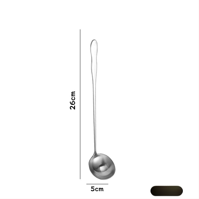 Κουτάλι από ανοξείδωτο ατσάλι με μακριά λαβή, μοντέρνος και απλός σχεδιασμός, μονόχρωμη επιφάνεια, φινίρισμα καθρέπτης — Yi Kitchen