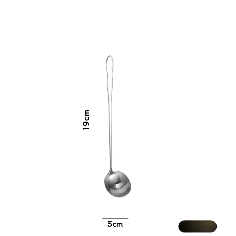 Κουτάλι από ανοξείδωτο ατσάλι με μακριά λαβή, μοντέρνος και απλός σχεδιασμός, μονόχρωμη επιφάνεια, φινίρισμα καθρέπτης — Yi Kitchen